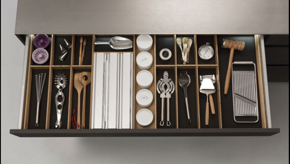LEICHT Besteckeinsatz »Q-BOX« in Eiche - Für 30 cm Schubladen