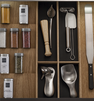 LEICHT Besteckeinsatz »Q-BOX« in Eiche - Für 120 cm Schubladen